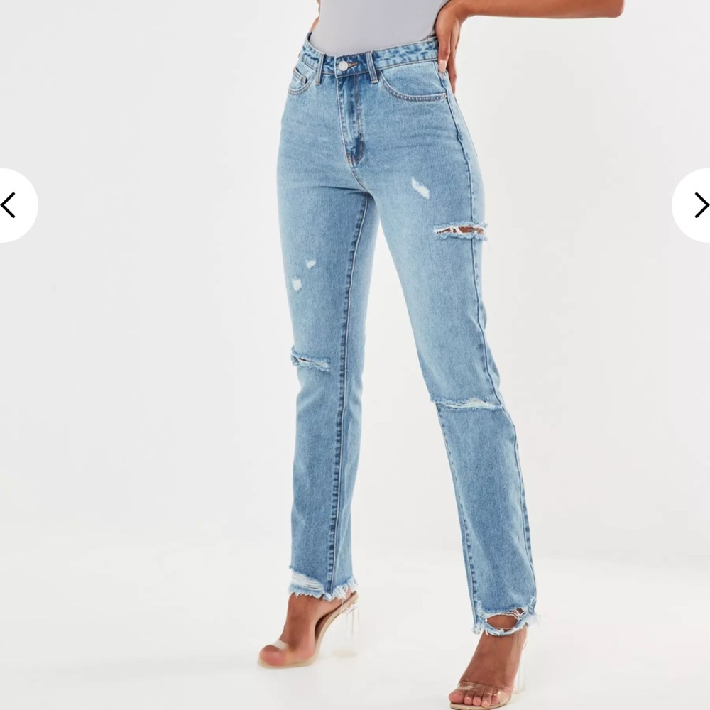 Missguided Blue Slim Straight Jeans
